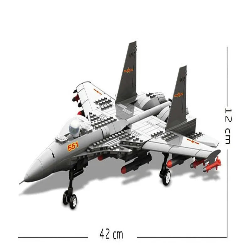 Building Blocks MOC Military F - 15 Eagle Fighter Jet Bricks Kids Toys - 4