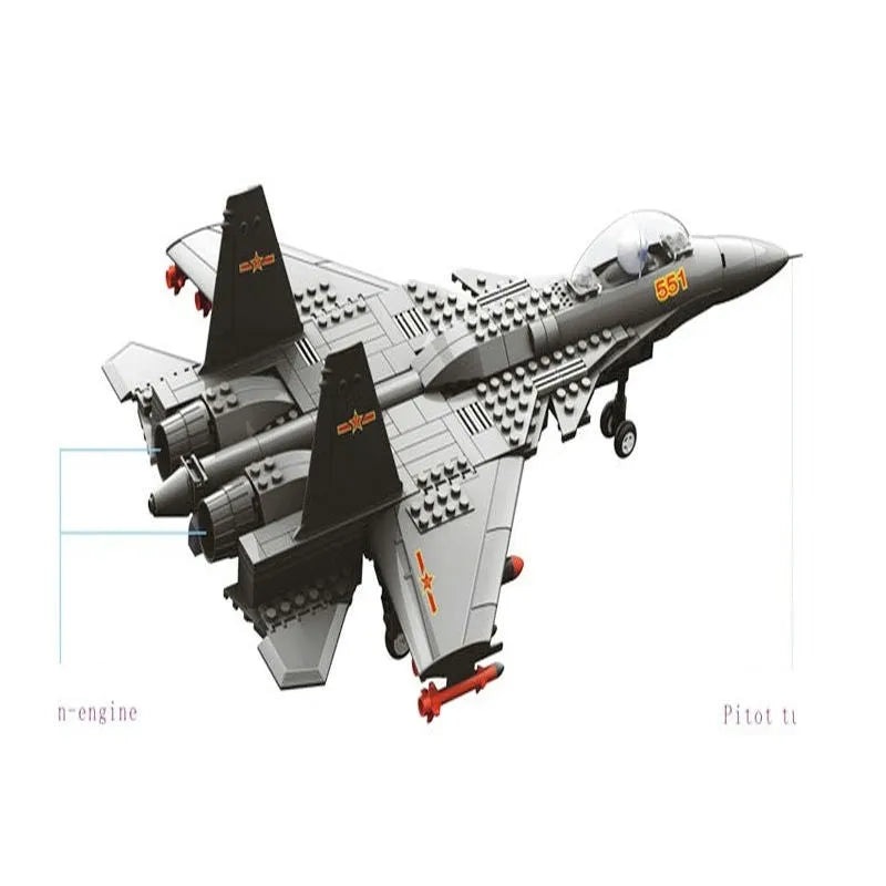Building Blocks MOC Military F - 15 Eagle Fighter Jet Bricks Kids Toys - 6