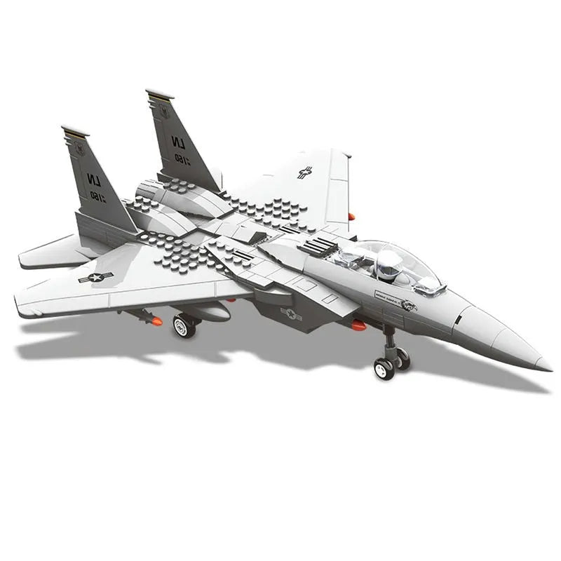 Building Blocks MOC Military F-15 Eagle Fighter Plane Bricks Kids Toys - 1