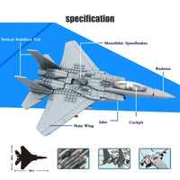 Thumbnail for Building Blocks MOC Military F - 15 Eagle Fighter Plane Bricks Kids Toys - 7