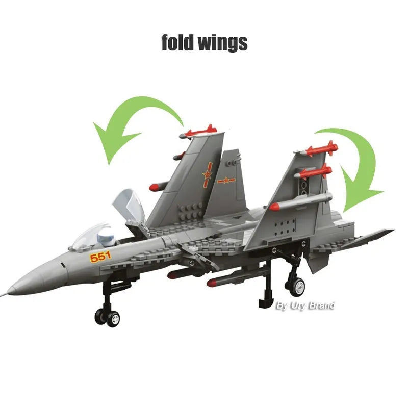 Building Blocks MOC Military F - 15E Eagle Fighter Jet Plane Bricks Kids Toys - 2