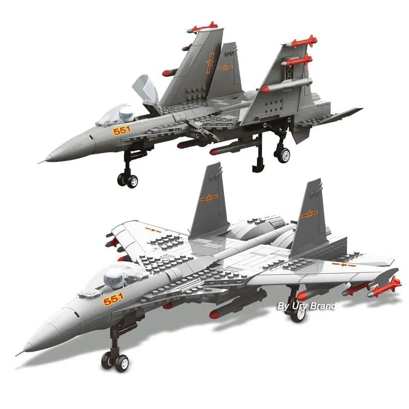 Building Blocks MOC Military F - 15E Eagle Fighter Jet Plane Bricks Kids Toys - 4