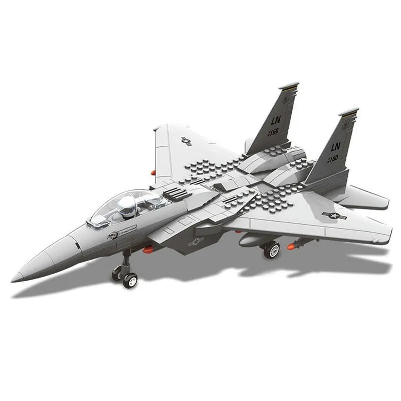 Building Blocks MOC Military F - 15E Eagle Fighter Jet Plane Bricks Kids Toys - 1