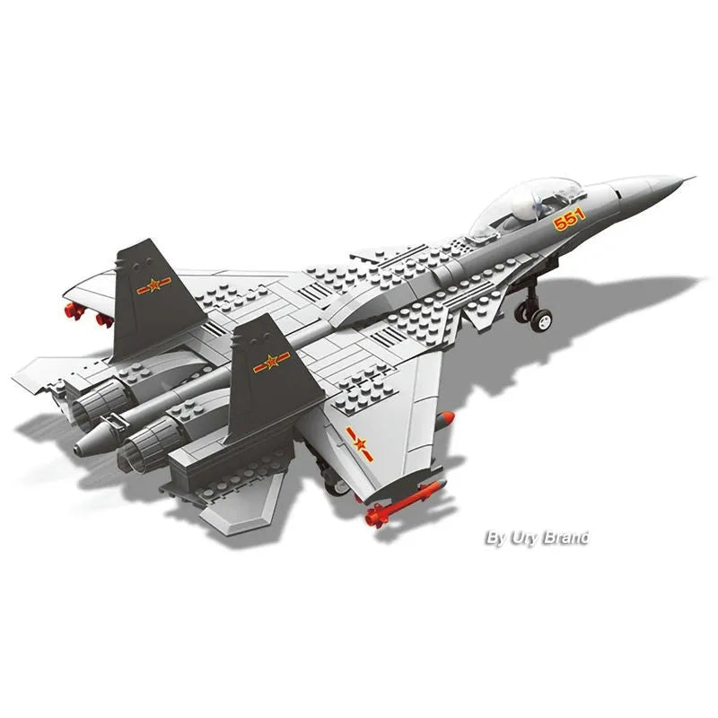 Building Blocks MOC Military F - 15E Eagle Fighter Jet Plane Bricks Kids Toys - 6