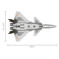 Thumbnail for Building Blocks MOC Military J20 Stealth Fighter Plane Bricks Toys Kids - 4