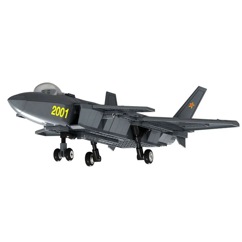 Building Blocks MOC Military J20 Stealth Fighter Plane Bricks Toys Kids - 6