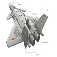 Thumbnail for Building Blocks MOC Military J20 Stealth Fighter Plane Bricks Toys Kids - 8