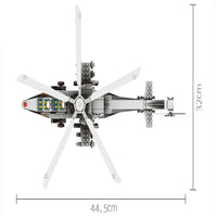 Thumbnail for Building Blocks MOC Military WZ-10 Gunship Helicopter Bricks Kids Toys - 3