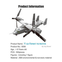 Thumbnail for Building Blocks Tech MOC Creator Boeing V22 Bell Osprey Bricks Toys JX006 Construction Set Toys - 3