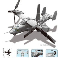 Thumbnail for Building Blocks Tech MOC Creator Boeing V22 Bell Osprey Bricks Toys JX006 Construction Set Toys - 5