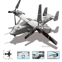 Thumbnail for Building Blocks Tech MOC Creator Boeing V22 Bell Osprey Bricks Toys JX006 - 5