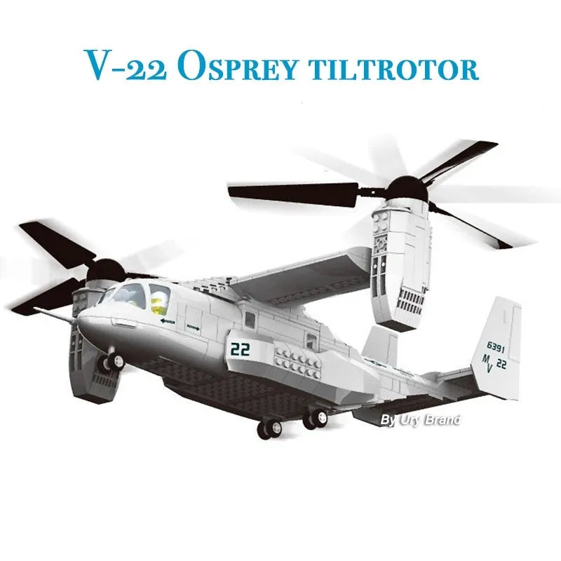 Building Blocks Tech MOC Creator Boeing V22 Bell Osprey Bricks Toys JX006 Construction Set Toys - 2