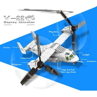 Thumbnail for Building Blocks Tech MOC Creator Boeing V22 Bell Osprey Bricks Toys JX006 - 6