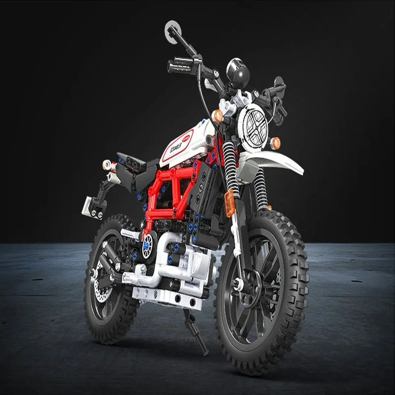 Building Blocks MOC Classic Climbing Motorcycle Bricks Toys 7053 - 12