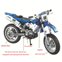 Thumbnail for Building Blocks MOC Creator City Moto Cross Motorcycle Bricks Toys - 6