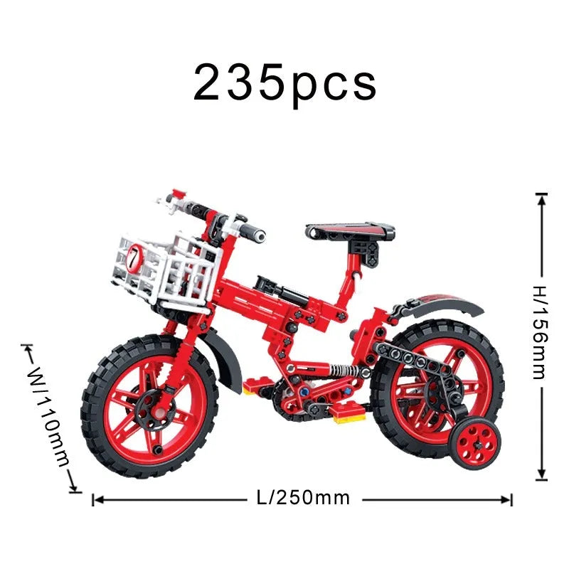 Building Blocks MOC Ideas City Toddler Bicycle Bike Bricks Kids Toys Construction Set Toys - 1