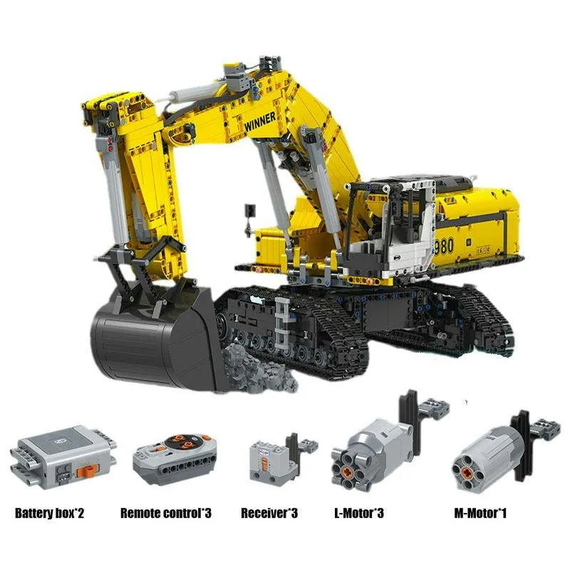 Building Blocks MOC RC Crawler Excavator City Trucks Bricks Toys - 1