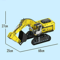 Thumbnail for Building Blocks MOC RC Crawler Excavator City Trucks Bricks Toys - 2
