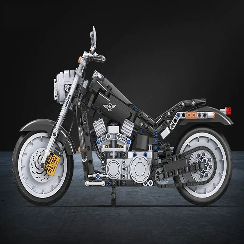 Building Blocks MOC Tech American Harley Motorcycle Bricks Toy 7049 - 4