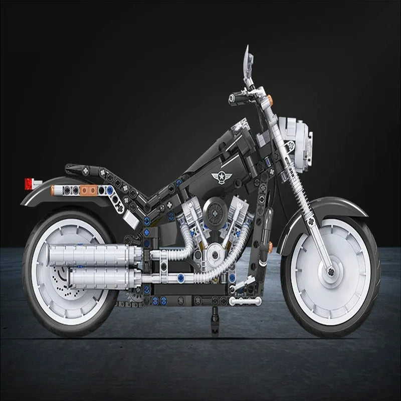 Building Blocks MOC Tech American Harley Motorcycle Bricks Toy 7049 - 5