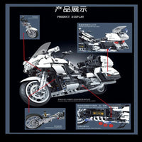 Thumbnail for Building Blocks MOC Tech Gold Wing Motorcycle Bricks Toy 8110 - 5