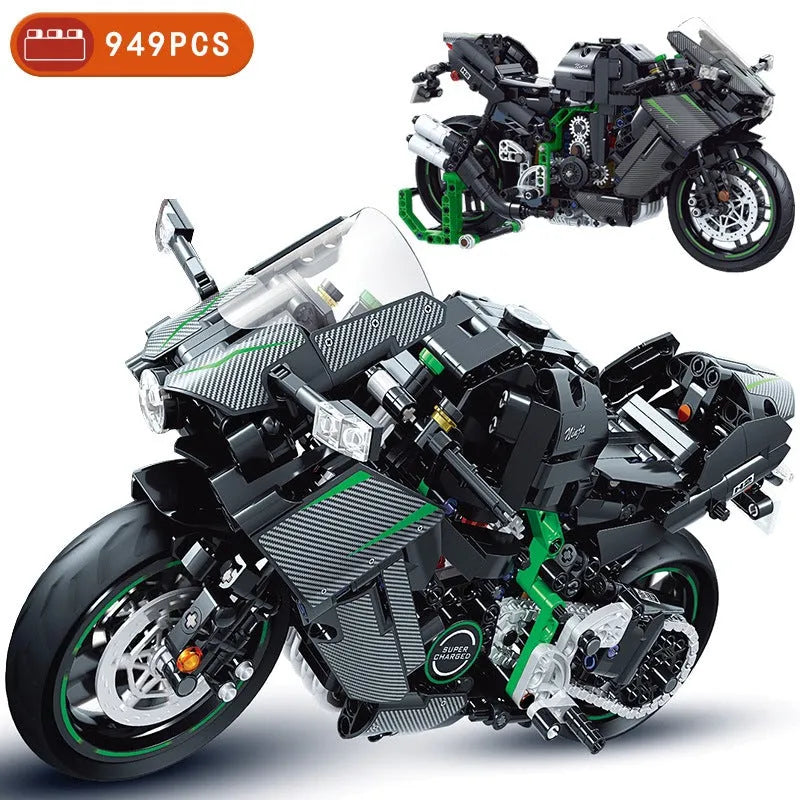 Building Blocks MOC Tech Super Racing Motorcycle Bricks Toy 8109 - 1