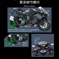 Thumbnail for Building Blocks MOC Tech Super Racing Motorcycle Bricks Toy 8109 Construction Set Toys - 5