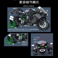 Thumbnail for Building Blocks MOC Tech Super Racing Motorcycle Bricks Toy 8109 - 5