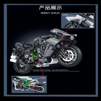 Thumbnail for Building Blocks MOC Tech Super Racing Motorcycle Bricks Toy 8109 Construction Set Toys - 3