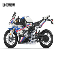 Thumbnail for Building Blocks MOC Tech Track Racing Motorcycle Bricks Toy 7054 - 3
