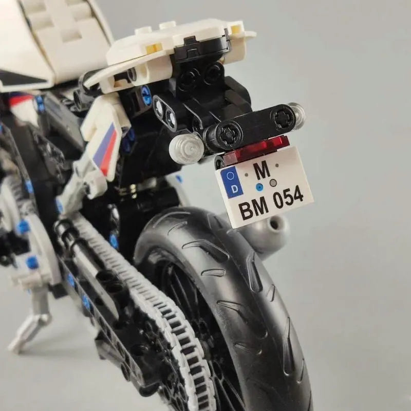 Building Blocks MOC Tech Track Racing Motorcycle Bricks Toy 7054 - 9