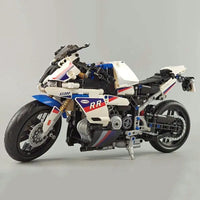 Thumbnail for Building Blocks MOC Tech Track Racing Motorcycle Bricks Toy 7054 - 16