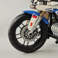 Thumbnail for Building Blocks MOC Tech Track Racing Motorcycle Bricks Toy 7054 - 12