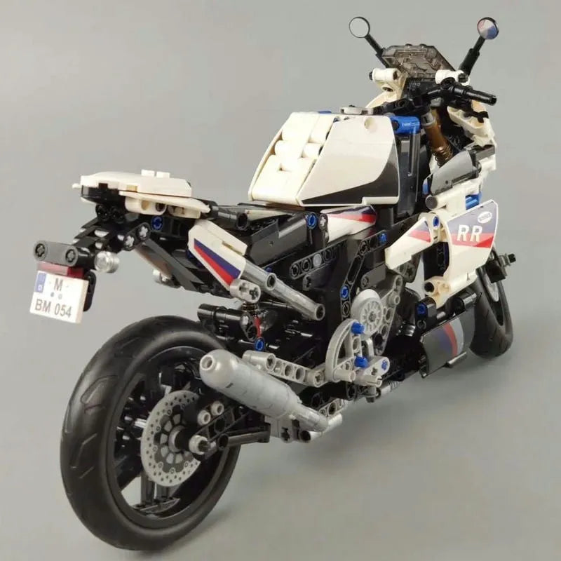 Building Blocks MOC Tech Track Racing Motorcycle Bricks Toy 7054 - 14
