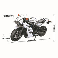 Thumbnail for Building Blocks MOC Tech V4 Racing Motorcycle Bricks Toy 7047 - 3