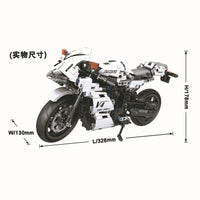 Thumbnail for Building Blocks MOC Tech V4 Racing Motorcycle Bricks Toy 7047 Construction Set Toys - 3