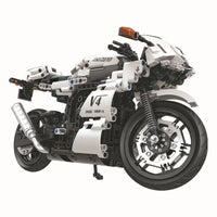 Thumbnail for Building Blocks MOC Tech V4 Racing Motorcycle Bricks Toy 7047 - 4