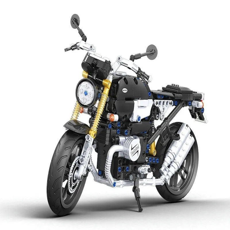 Building Blocks Tech MOC Classic Heritage Motorcycle Bricks Toy 7052 Construction Set Toys - 2