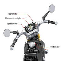 Thumbnail for Building Blocks Tech MOC Classic Heritage Motorcycle Bricks Toy 7052 Construction Set Toys - 5