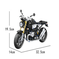 Thumbnail for Building Blocks Tech MOC Classic Heritage Motorcycle Bricks Toy 7052 Construction Set Toys - 4