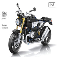 Thumbnail for Building Blocks Tech MOC Classic Heritage Motorcycle Bricks Toy 7052 Construction Set Toys - 3