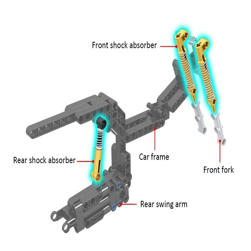 Building Blocks Tech MOC Classic Heritage Motorcycle Bricks Toy 7052 Construction Set Toys - 6
