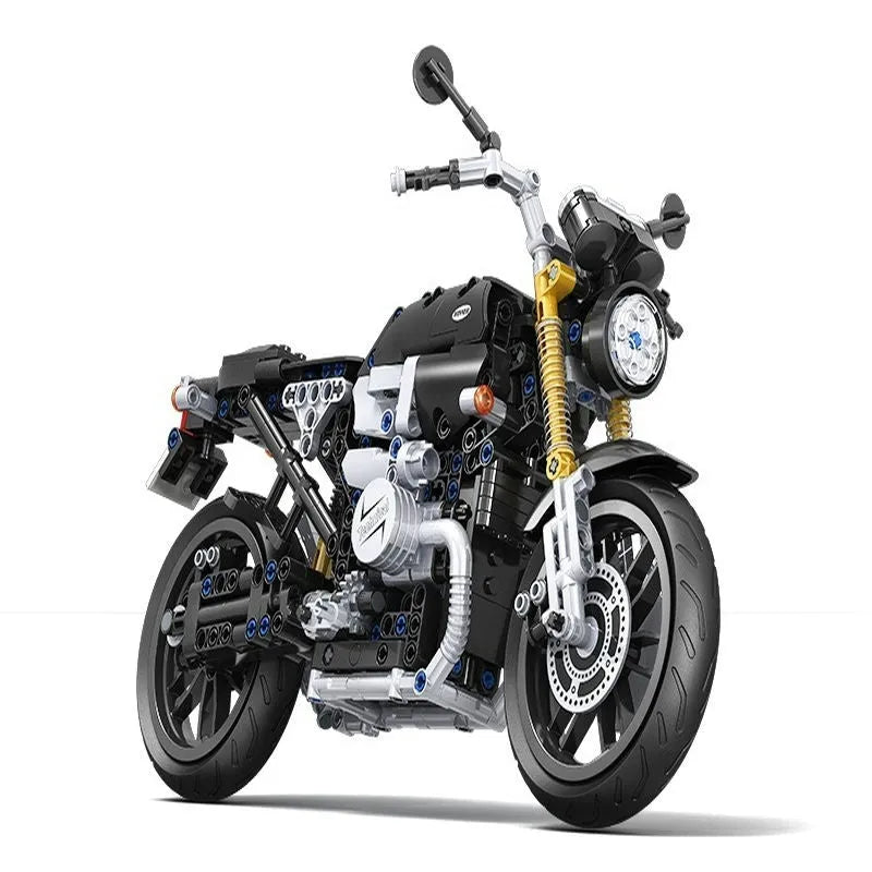 Building Blocks Tech MOC Classic Heritage Motorcycle Bricks Toy 7052 Construction Set Toys - 9