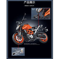 Thumbnail for Building Blocks Tech MOC Classic KTM 390 DUKE Motorcycle Bricks Toy - 5
