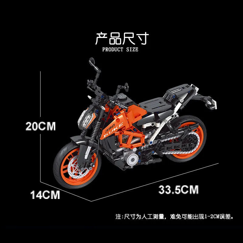 Building Blocks Tech MOC Classic KTM 390 DUKE Motorcycle Bricks Toy Construction Set Toys - 6