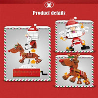 Thumbnail for Building Blocks Christmas Reindeer Music Box Santa Claus Bricks Toy - 3