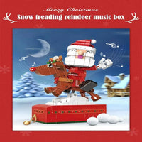 Thumbnail for Building Blocks Christmas Reindeer Music Box Santa Claus Bricks Toy - 6