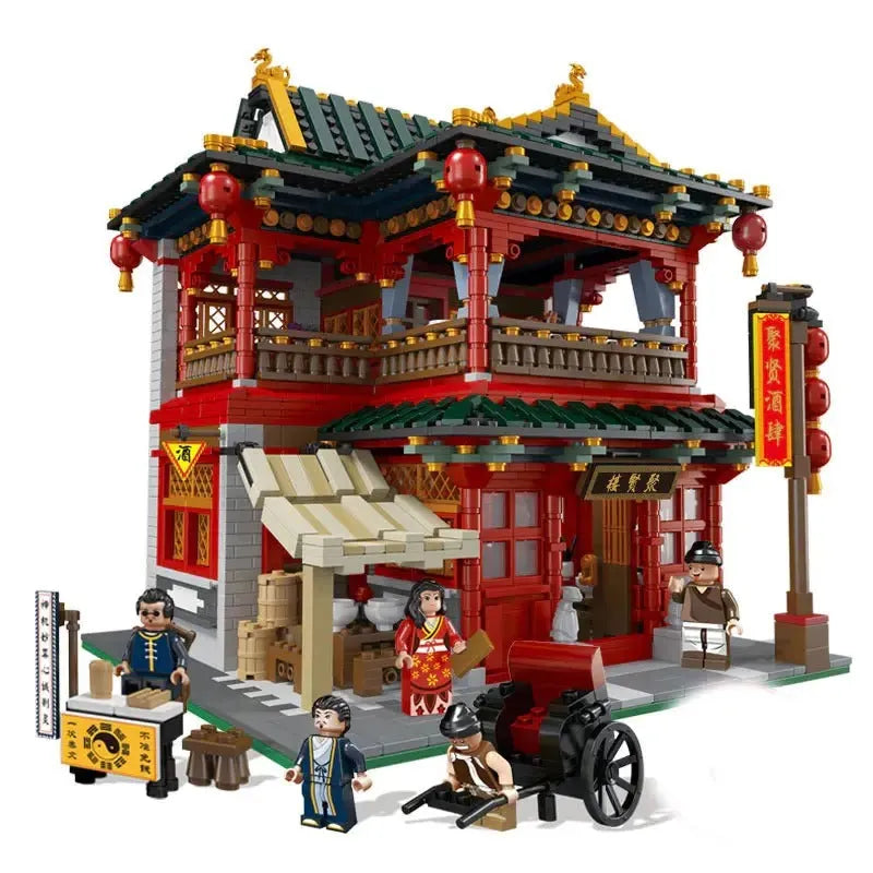 Building Blocks Creator Expert MOC China Town Pub Bricks Toy - 1