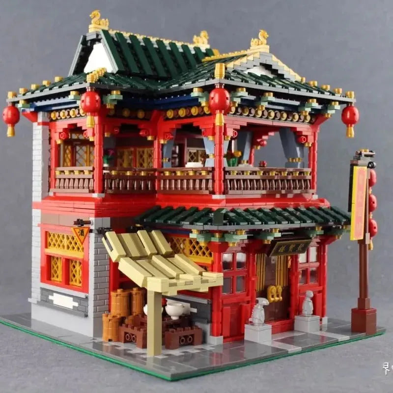 Building Blocks Creator Expert MOC China Town Pub Bricks Toy - 3