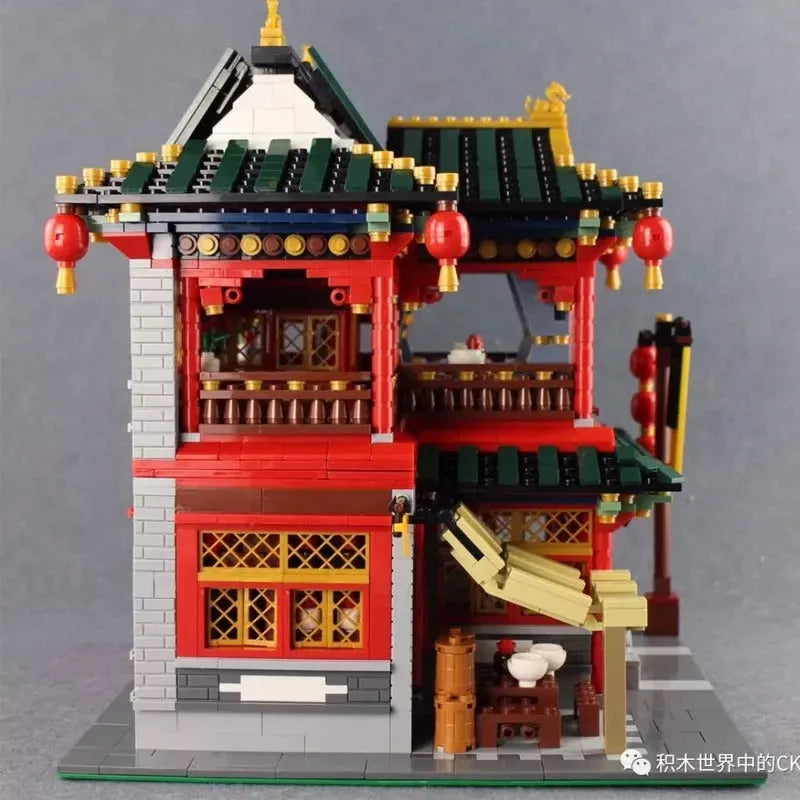 Building Blocks Creator Expert MOC China Town Pub Bricks Toy Construction Set Toys - 4